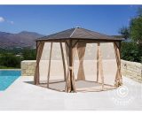 Dancover - Gazebo San Luis w/curtains and mosquito net, 3x3 m, Brown - Brown 5710828840294 5710828840294