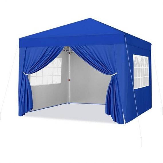 3x3m Outdoor Canopy Pop up Gazebo with Sidewall Mesh Window, Blue - blue - Yaheetech 612426 Blue 646254872781