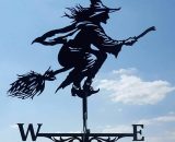 Niceone - Metal and Stainless Steel Witch Weathervane with Roof Mount, Garden Decorations for Outdoor, Farmhouse, Yard, Gazebo Nce-4106 6286582681224
