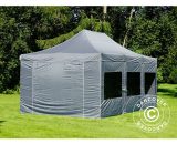 Dancover - Pop up gazebo FleXtents Pop up canopy Folding tent pro 4x6 m Grey, incl. 8 sidewalls - Grey 5710828706941 5710828706941