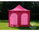 Pop up gazebo FleXtents Pop up canopy Folding tent Xtreme 50 Vintage Style 3x3 m Pink, incl. 4 sidewalls - Pink 5710828965843 5710828965843