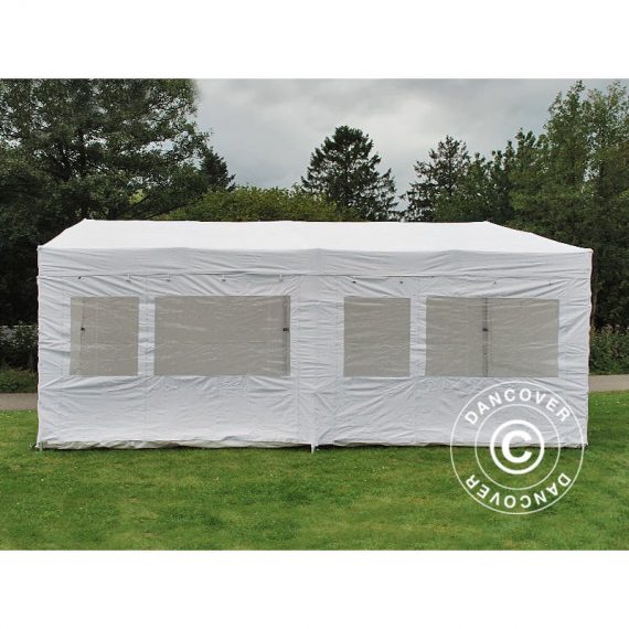 Pop up gazebo FleXtents Pop up canopy Folding tent PRO Trapezo 3x6 m White, incl. 4 sidewalls - White 5710828345867 5710828345867