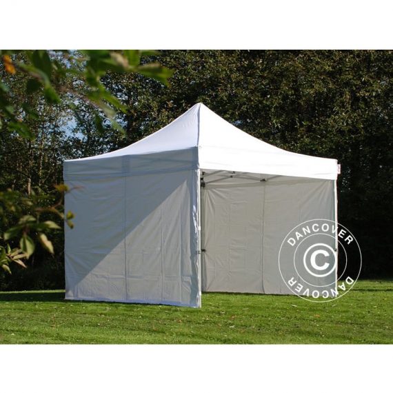 Pop up gazebo FleXtents Pop up canopy Folding tent PRO 4x4 m White, Flame retardant, incl. 4 sidewalls - White 5710828658004 5710828658004