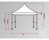 Pop up gazebo FleXtents Pop up canopy Folding tent PRO 3x3 m Striped - White / red 5710828512825 5710828512825