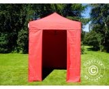 Pop up gazebo FleXtents Pop up canopy Folding tent Basic v.2, 2x2 m Red, incl. 4 sidewalls - Red 5710828798953 5710828798953