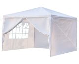 Gazebo with 4 Sides 3m x 3m, Marquee Garden Canopy with Coated Steel Frame, Outdoor Waterproof Gazebo Camping Party Tent, Awning Shade Shelter for PE333WGABO 723258529641