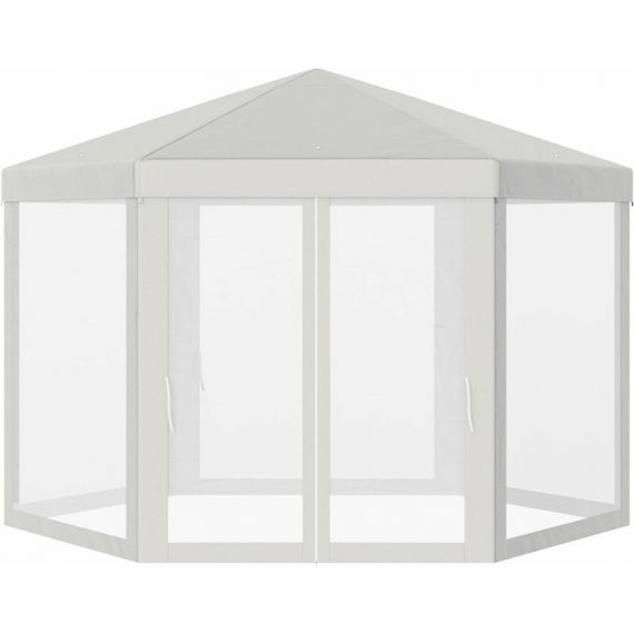 Garden Hexagonal Gazebo Patio Outdoor Canopy Patio Party Tent White - Creamy White - Outsunny 5055974847934 5055974847934
