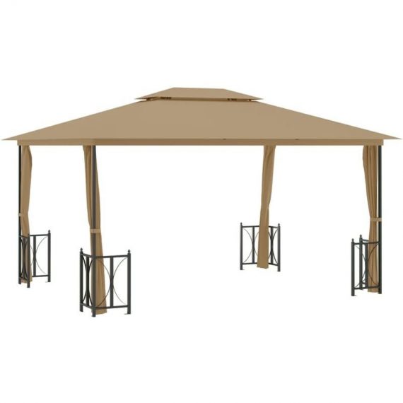 Vidaxl - Gazebo with Sidewalls&Double Roofs 3x4 m Taupe Taupe 8720286802748 8720286802748