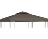 Asupermall - 2-Tier Gazebo Top Cover 310 g/m2 3x3 m Taupe 44756UK 791304218108