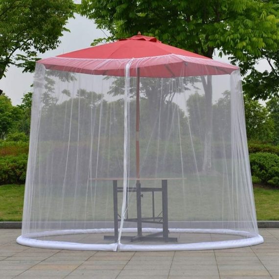 Patio Umbrella Mosquito Net, Mosquito Net for Gazebo - Outdoor Garden Umbrella Table Screen Parasol Mosquito Net Cover Mosquito Net Cover white MM007790