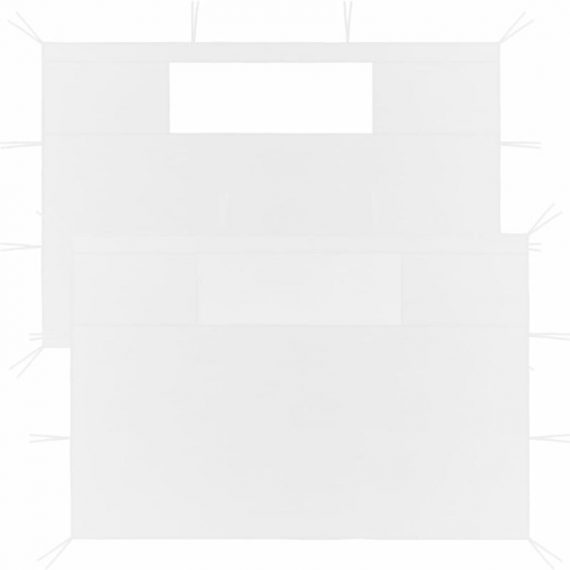 Gazebo Sidewalls with Windows 2 pcs White - Hommoo DDvidaXL3070420_UK