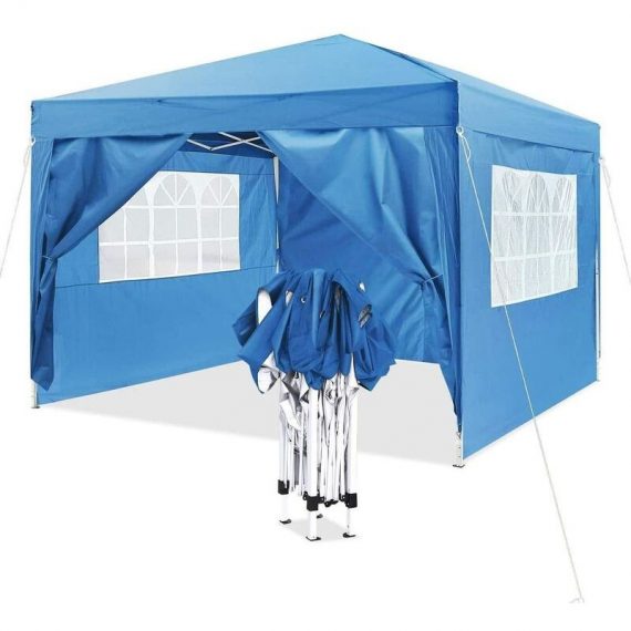 Gazebo with Adjustable Sides, Outdoor Marquee Canopy, Awning for Beach Party Festival Camping and Wedding, 3mx3mx2.41/2.46/2.5m with Storage Box 645716083123 645716083123