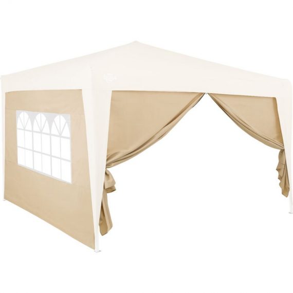Gazebo Side Panels 3x2m Patio Capri Folding Garden Walls Replacement Exchangeable Party Tent Marquee Cream 107099 4250525365443