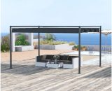 Unique-home-furniture - Metal Garden Canopy Outdoor Retractable Gazebo Patio Pergola Marquee Sun Shelter 7444025092284