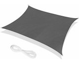 Rectangle Shade Sail 2 x 3 Meters Grey, Waterproof Canvas 95% UV Protection, for Outdoor, Garden & Patio, Lawn, Decking Pergola Y0045-UK1-230210-6439 4772783567440