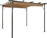 Vidaxl - Pergola with Retractable Roof Taupe 3x3 m Steel 180 g/m² Taupe 8720286106471 8720286106471
