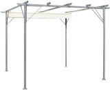 Pergola with Retractable Roof Cream White 3x3 m Steel FF49325_UK - Topdeal FF49325_UK 7890123297165