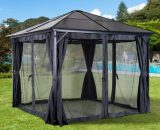 Unique-home-furniture - Hot Tub Gazebo Small Garden Canopy Outdoor Curtain Shelter Metal Structure Shade 7444025092246