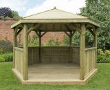 Forest - 4.0m Wooden Hexagonal Garden Gazebo with Traditional Timber Roof 5013053163412 5013053163412