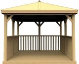 Forest - 3.5m Square Wooden Pressure Treated Garden Gazebo with Traditional Timber Roof 5013053163504 5013053163504