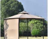 Radelldar - Patio Gazebo, Wide Covered Area, with a Side Panel, Powder-Coated Steel, Robust Roof with Water-Repellent Coating, 180g/m² Outdoor Shade DJYUK068 788499893456