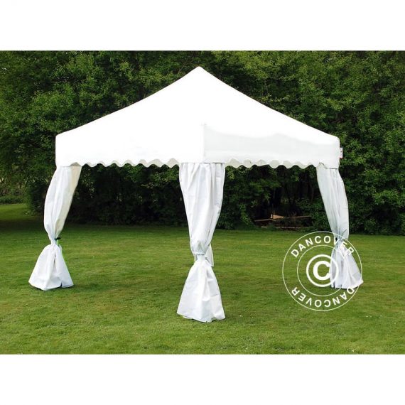 Dancover - Pop up gazebo FleXtents Pop up canopy Folding tent Xtreme 50 Wave 3x3 m White, incl. 4 decorative curtains - White 5710828296169 5710828296169