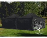 Dancover - Pop up gazebo FleXtents Pop up canopy Folding tent Steel 8x6 m Black, incl. 8 sidewalls - Black 5710828889811 5710828889811