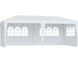 Outsunny 3 x 6m Pop Up Gazebo, Height Adjustable Marquee Party Tent with Sidewalls and Storage Bag, White 100110-069W 5056602945640