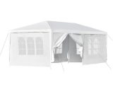 Outsunny 6 x 3(m) Gazebo Canopy Party Tent with 4 Removable Side Walls for Outdoor Event with Windows and Doors, White 84C-197 5056399147227