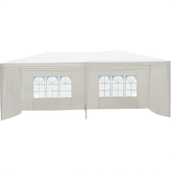 Outsunny 6 x 3 m Party Tent Gazebo Marquee Outdoor Patio Canopy Shelter with Windows and Side Panels White 840-062WT 5055974824027