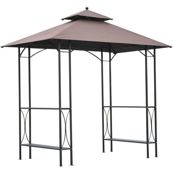 Outsunny BBQ Tent 250L× 150W × 255H cm-Black/Coffee 84C-008 5056029890561