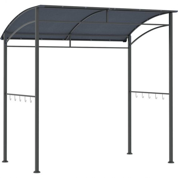 Outsunny 2M (7ft) BBQ Grill Gazebo Tent Garden Grill Metal Frame and Canopy with Hooks Outdoor Sun Shade, Grey 84C-265GY5056534581008