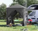 Outsunny 2x2m Garden Pop Up Gazebo Shelter Canopy w/ Removable Walls and Carrying Bag for Party and Camping, Black 100110-066BK 5060348504078