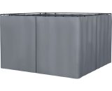 Outsunny Replacement Gazebo Curtain 4-Panel Sidewalls with Zipper for 3 x 3 (M) Yard Gazebos Canopy Tent Dark Grey 84C-293CG 5056534572792