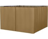 Outsunny Replacement Gazebo Curtain 4-Panel Sidewalls with Zipper for 3 x 3 (M) Yard Gazebos Canopy Tent Brown 84C-293BN 5056534572839