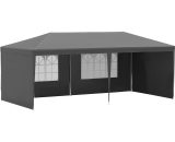 Outsunny 6 x 3 m Party Tent Gazebo Marquee Outdoor Patio Canopy Shelter with Windows and Side Panels Dark Grey 840-062CG 5056534552640