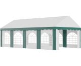 Outsunny 8 x 4m Garden Gazebo with Sides, Galvanised Marquee Party Tent with Eight Windows and Double Doors, for Parties, Wedding and Events 84C-369V02GN 5056602933722