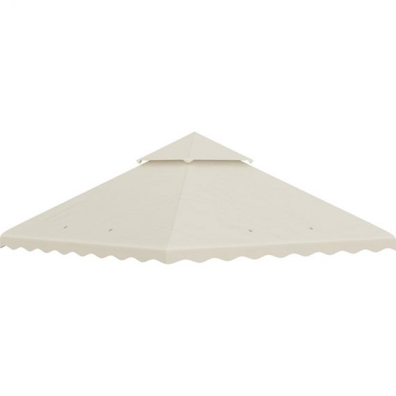 Outsunny 3 x 3 (m) Gazebo Canopy Replacement Covers, 2-Tier Gazebo Roof Replacement (TOP ONLY), Cream White 84C-421V00CW 5056602944483