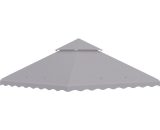 Outsunny 3 x 3 (m) Gazebo Canopy Replacement Covers, 2-Tier Gazebo Roof Replacement (TOP ONLY), Light Grey 84C-421V00LG 5056602944520