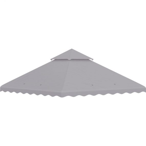Outsunny 3 x 3 (m) Gazebo Canopy Replacement Covers, 2-Tier Gazebo Roof Replacement (TOP ONLY), Light Grey 84C-421V00LG 5056602944520
