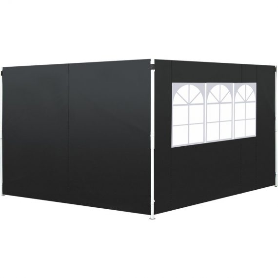 Outsunny 3m Gazebo Exchangeable Side Panels Wall-Black 01-0210 5060265998806