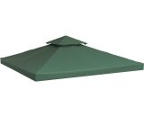 Outsunny 3 x 3 m Gazebo Top Cover Double Tier Canopy Replacement Pavilion Roof Dark Green 01-0083 5056602949938