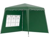 Outsunny Pop Up Gazebo with 2 Sides, Slant Legs and Carry Bag, Height Adjustable UV50+ Party Tent Event Shelter for Garden, Patio, Green 84C-411V00DG 5056602962852
