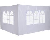Outsunny 3 Meters Canopy Gazebo Marquee Replacement Exchangeable Side Panel Wall Panels Walls (White) 01-0201 5060265999223