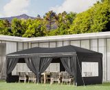 Outsunny 3 x 6 m Garden Heavy Duty Water Resistant Pop Up Gazebo Marquee Party Tent Wedding Canopy Awning w/ Storage Bag, Black 100110-068BK 5060265998875