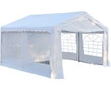 Outsunny Gazebo Marquee Party Tent, Steel Frame, 4x4 m-White 01-0807 5060348504597