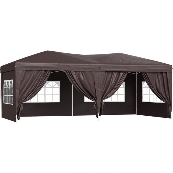 Outsunny Pop Up Gazebo Marquee, size(6m x 3m)-Coffee 100110-068CE 5060348504115