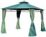 Outsunny 3(m) x 3(m) Metal Garden Gazebo Marquee Party Tent Patio Canopy Pavilion + Sidewalls - Green 01-0878 5055974800366