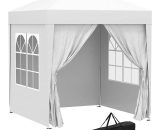 Outsunny 2 x2m Pop Up Gazebo Canopy Party Tent Wedding Awning W/ free Carrying Case White + Removable 2 Walls 2 Windows-White 100110-066W 5060265996376