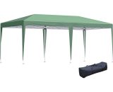 Outsunny Pop Up Gazebo, Double Roof Foldable Canopy Tent, Wedding Awning Canopy w/ Carrying Bag, 6 m x 3 m x 2.65 m, Green 84C-118GN 5056534552435